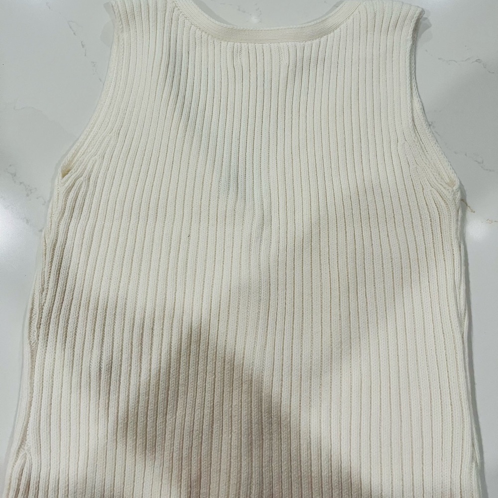 Jessica Simpson Cream Ribbed Tank Top - Picture 2 of 3